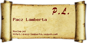 Pacz Lamberta névjegykártya